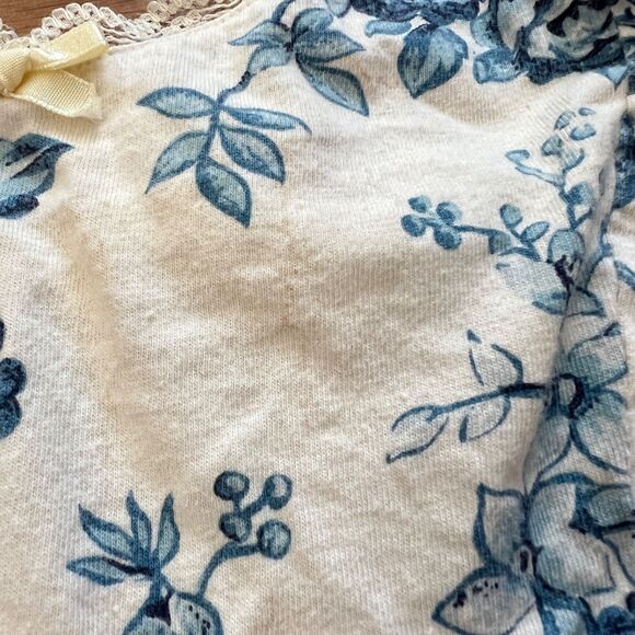 Vintage Victoria's Secret Sleep Tank Top Cami Size P Blue White Floral Lace - Picture 3 of 7